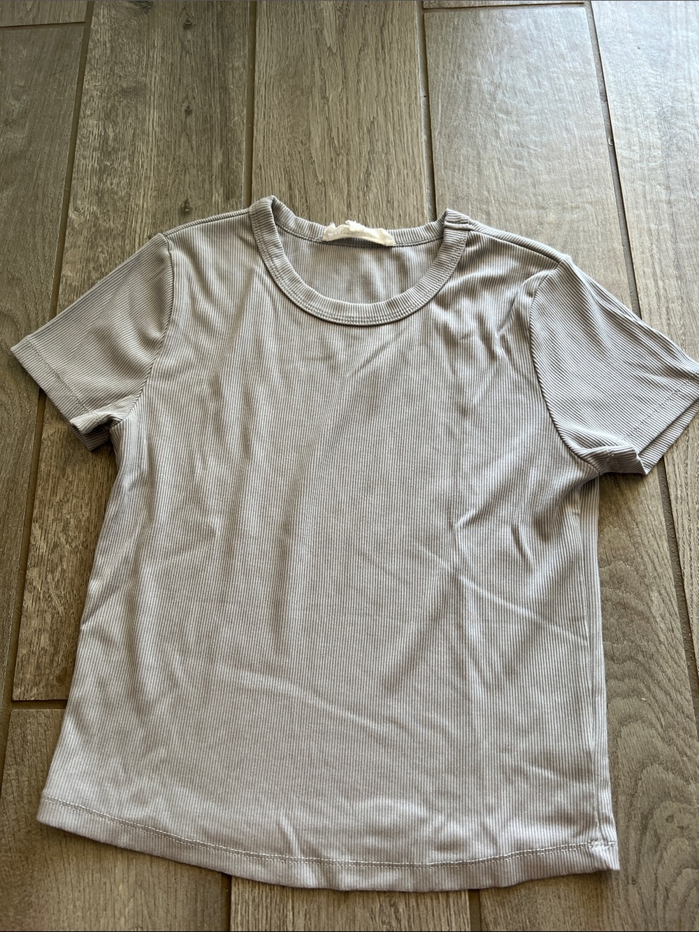 Olive & Oak Men's Ribbed Short-Sleeve Crewneck Tee - Light Gray